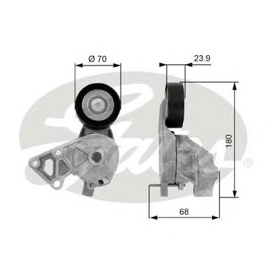 GATES t38307 -  Натяжной ролик, поликлиновой  ремень