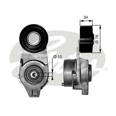 GATES t38565 -  Натяжитель ремня, клиновой зубча
