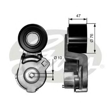 GATES t38566 -  Натяжитель ремня, клиновой зубча