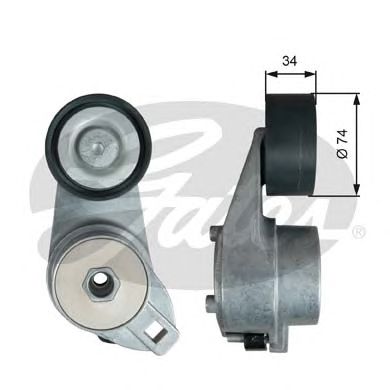 GATES t38580 -  Натяжитель ремня, клиновой зубча