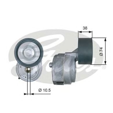 GATES t38600 -  Натяжитель ремня, клиновой зубча