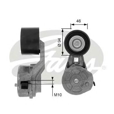 GATES t38602 -  Натяжитель ремня, клиновой зубча