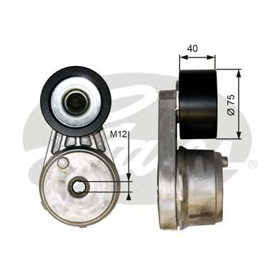 GATES t38643 -  Натяжитель ремня, клиновой зубча