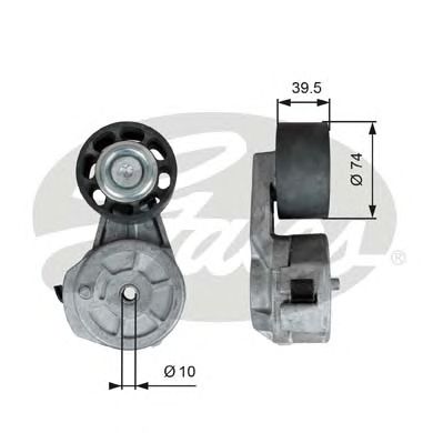 GATES t38708 -  Натяжитель ремня, клиновой зубча