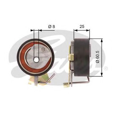 GATES t43023 -  Натяжной ролик, ремень ГРМ