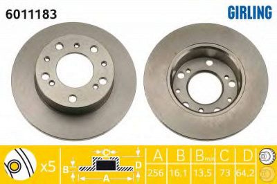 GIRLING 6011183 -  Тормозной диск
