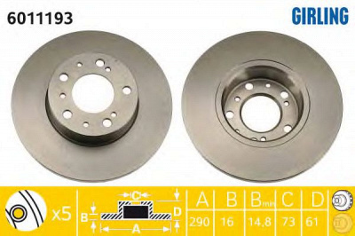 GIRLING 6011193 -  Тормозной диск