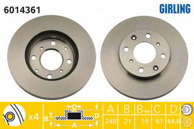 GIRLING 6014361 -  Тормозной диск