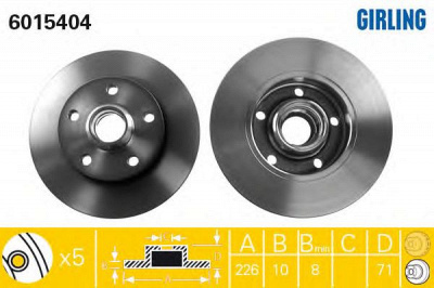 GIRLING 6015404 -  Тормозной диск