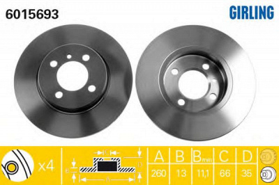 GIRLING 6015693 -  Тормозной диск