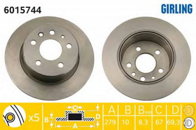 GIRLING 6015744 -  Тормозной диск