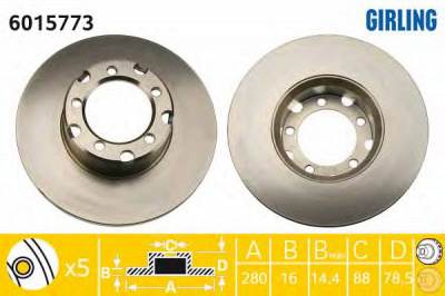 GIRLING 6015773 -  Тормозной диск
