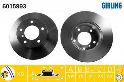 GIRLING 6015993 -  Тормозной диск