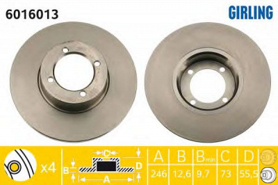 GIRLING 6016013 -  Тормозной диск