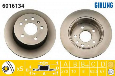GIRLING 6016134 -  Тормозной диск