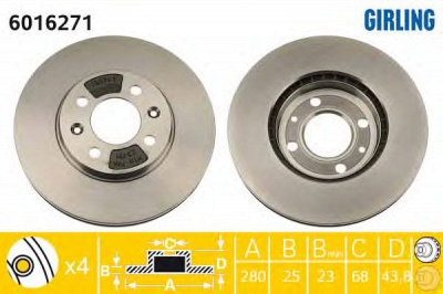 GIRLING 6016271 -  Тормозной диск