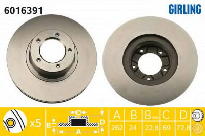 GIRLING 6016391 -  Тормозной диск