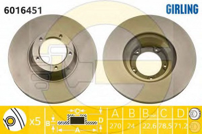 GIRLING 6016451 -  Тормозной диск