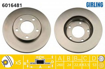 GIRLING 6016481 -  Тормозной диск