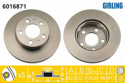 GIRLING 6016871 -  Тормозной диск