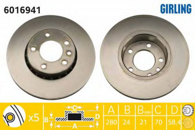 GIRLING 6016941 -  Тормозной диск