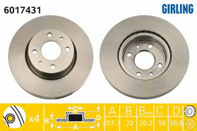 GIRLING 6017431 -  Тормозной диск
