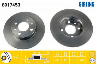 GIRLING 6017453 -  Тормозной диск