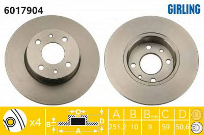 GIRLING 6017904 -  Тормозной диск