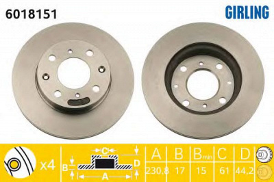 GIRLING 6018151 -  Тормозной диск