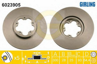 GIRLING 6023905 -  Тормозной диск