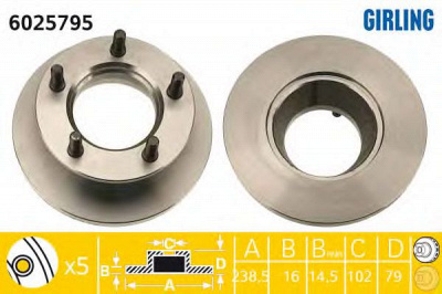 GIRLING 6025795 -  Тормозной диск