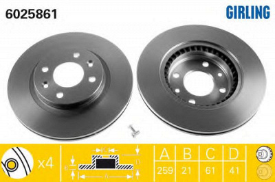GIRLING 6025861 -  Тормозной диск