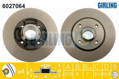 GIRLING 6027064 -  Тормозной диск
