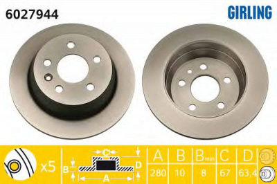 GIRLING 6027944 -  Тормозной диск