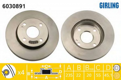 GIRLING 6030891 -  Тормозной диск