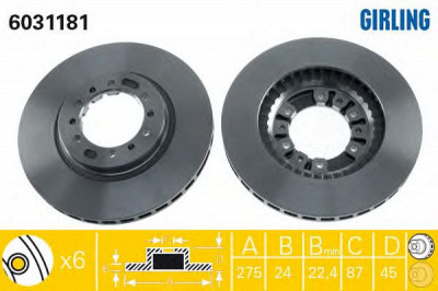GIRLING 6031181 -  Тормозной диск