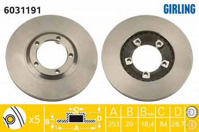 GIRLING 6031191 -  Тормозной диск