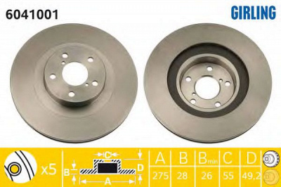 GIRLING 6041001 -  Тормозной диск