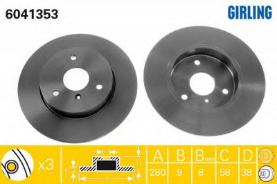 GIRLING 6041353 -  Тормозной диск