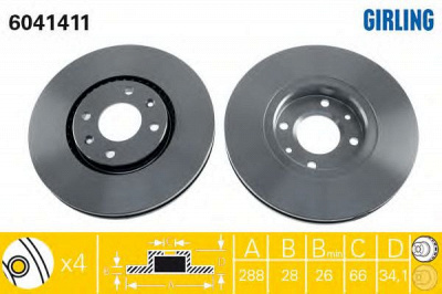 GIRLING 6041411 -  Тормозной диск