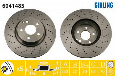 GIRLING 6041485 -  Тормозной диск
