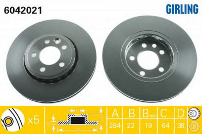 GIRLING 6042021 -  Тормозной диск