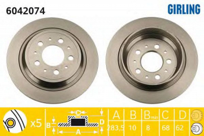GIRLING 6042074 -  Тормозной диск