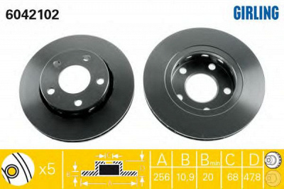 GIRLING 6042102 -  Тормозной диск