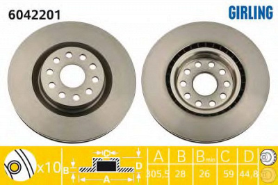 GIRLING 6042201 -  Тормозной диск