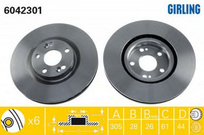 GIRLING 6042301 -  Тормозной диск