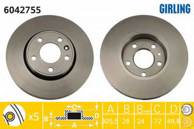 GIRLING 6042755 -  Тормозной диск