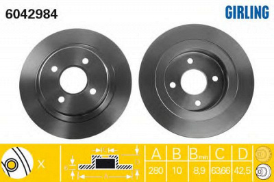 GIRLING 6042984 -  Тормозной диск