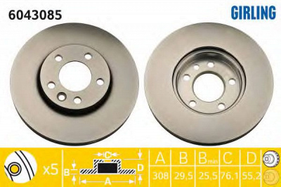 GIRLING 6043085 -  Тормозной диск