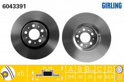 GIRLING 6043391 -  Тормозной диск
